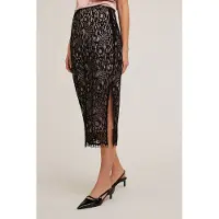 Motivi Midi Macrame Lace Skirt Black Talla: 32 | Faldas Midi Outlet | Mujer | Negro