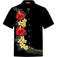 Hawaiihemdshop.de Camisa 'Hawaiihemd "Black Elegance"' negro