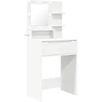 vidaXL Mesa de tocador para dormitorio, color blanco, 60 x 39,5 x 135 cm