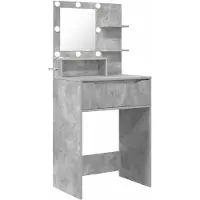 vidaXL Mesa de tocador para dormitorio, color gris cemento, 80 x 39,6 x 135 cm
