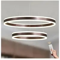 Nikcorp Lámpara colgante LED moderna, regulable, elegante, color marrón, 60 cm