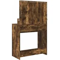 vidaXL Mesa de tocador para dormitorio, color roble ahumado, 80 x 39,5 x 135 cm
