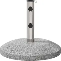 vidaXL Base para parasol , compatible con postes de 40-50 mm, color gris, peso: 26,45 kg
