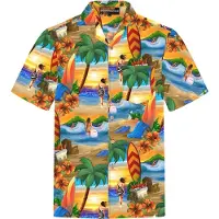 Hawaiihemdshop.de Camisa 'Hawaiihemd Surfer's Paradise' naranja