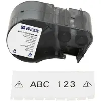 Brady M5C-1500-595-WT-BK cinta vinilo negro sobre blanco 38,1 mm x 7,62 mm (original)