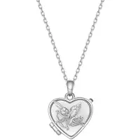 Hey Happiness Cadena 'Cupid Heart Locket' plata