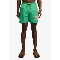 Superdry para hombre. M3010265A Bañador con logo estampado verde (XXL), Beachwear, Poliéster Reciclado, outlet 2026.