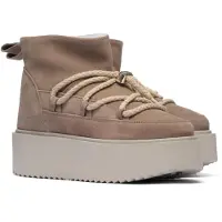 INUIKII para mujer. 1001.006.0012 Botas de Piel Classic Low Platform beige (37), 3 a 5cm, Cordones, Casual, outlet 2026.