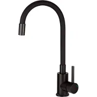 Deante Grifo de cocina Luno, color negro, con caño flexible