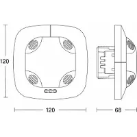 Steinel Detector de presencia US 360 COM1 007935, alcance de 360°, tecnología ultrasónica, color blanco