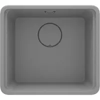 Deante - Fregadero de granito MOMI, de una sola cuba, 50x45 cm, color gris metalizado