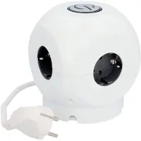 Unitec Enchufe múltiple de 4 tomas con interruptor, de 1,5 metros de longitud, color blanco