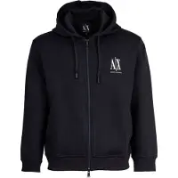 Armani Exchange para hombre. XM000371AF10818UB101 Sudadera con capucha y cremallera completa en algodón-poliéster elástico laminado mari