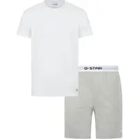 G-Star Pijama corto 'Slate' gris moteado / negro / blanco