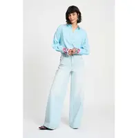 Pom Amsterdam Blouse - Sky Blue Melange Talla: 44 | Manga Larga Outlet | Mujer | Azul