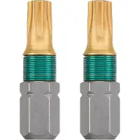 Kwb 49124220, 2 unidades, Torx, T20, Acero, Titanio, 25 mm, 25,4 / 4 mm (1/4")