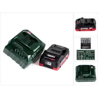 Metabo set básico de batería 18V con 1x batería LiHD 4,0Ah ( 625367000 ) + cargador ASC 55 ( 627044000 ) modelo de seguimiento de ASC 30-36