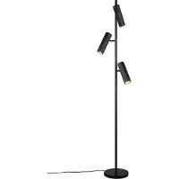 TRIO Lámpara de pie 467700332 Soka, con 3 focos GU10, diámetro de 22 cm, color negro mate