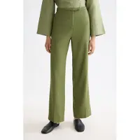 Scotch & Soda Edie - High Rise Wide Leg Gabardine Pant Oil Green Talla: W25L32 | Pantalones Formales Outlet | Mujer | Verde