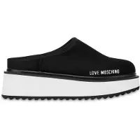 Moschino Platform Power Velour Clogs Black Talla: 37 | Chancletas Outlet | Mujer | Negro
