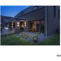 SLV 1005148 SITRA S, aplique exterior LED para montaje en pared, color antracita, con interruptor de temperatura de color (CCT) 3000/4000K, grado de protección IP44