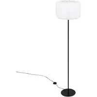 Atmosphera Lámpara de pie TOBIE con pantalla de algodón, diámetro 37 cm, altura 150 cm