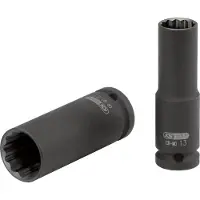 Ks Tools , llave de vaso de 1/2", de 12 caras, de alta resistencia, de longitud extendida