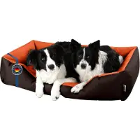 BedDog Cama para perros LUPI, sofá para perros, cojín para perros, lavable, color SUNSET (marrón/naranja), tamaño XXXL, aproximadamente 145x105x28 cm