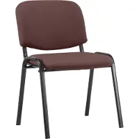 CLP Silla apilable CLP, modelo Ken I, silla para conferencias, tapizada en tela, estructura de metal negro, color: marrón