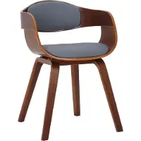 CLP Silla para visitantes Kingston, tapizada en cuero sintético, con estructura de madera resistente en color nogal/gris