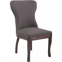 CLP Silla de comedor estilo Windsor, tapizada en tela. Silla moderna con estructura de madera de caucho y una altura de asiento de 48 cm. Color: gris oscuro