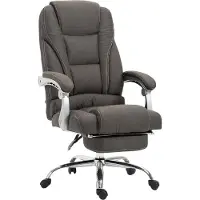 CLP Silla de oficina Pacific con tapicería de tela | Silla de escritorio con ruedas | Sillón reclinable con reposapiés extensible | Capacidad máxima de carga: 150 kg, color: gris oscuro