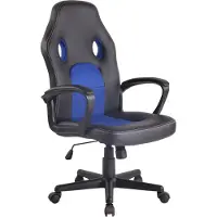 CLP Silla de oficina Gaming, modelo Elbing, con altura ajustable y giratoria, color: negro/azul
