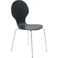 CLP Silla apilable Diego I Silla de comedor cómoda I Estructura de metal, asiento de madera I Diseño ergonómico I Ahorra espacio en comedor y cocina, color: negro