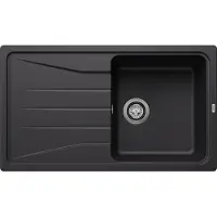 BLANCO Fregadero SONA 5 S, color negro, con desagüe y sin sistema de desbordamiento / Orificio: 840 x 480 mm / Material: Silgranit