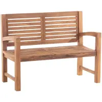 CLP Banco de teca "Halden I" para jardín, banco de madera con reposabrazos, color teca, tamaño: 120 cm