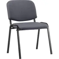 CLP Silla apilable CLP, modelo Ken I, silla para conferencias, tapizada en tela, estructura de metal negro, color: gris