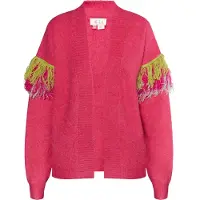 IZIA Cárdigan 'Hoona' gris claro / lima / magenta