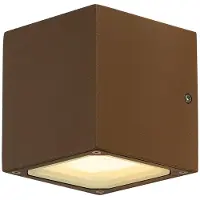 SLV SITRA CUBE: Lámpara de pared, forma cúbica, color óxido, casquillo GX53, máximo 9W