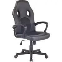 CLP Silla de oficina Gaming, modelo Elbing, con altura ajustable y giratoria, color: negro/negro