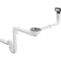 Hansgrohe Conjunto de desagüe y rebosadero D14-10, para lavabos individuales de acero inoxidable