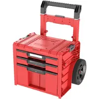 Qbrick System System PRO Cart 2.0 Plus Cajón 3 Rojo Ultra HD Custom caja móvil con ruedas 520 x 415 x 660 mm 12 l 2x 4,5 l asa telescópica doble extraíble