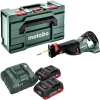 Metabo Sierra de sable sin cable SSEP 18 LT 18 V 32 mm + 2x batería LiHD 4,0 Ah + cargador + metabox