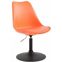 CLP Silla de comedor Maverick, de plástico, giratoria y con ajuste de altura, en color naranja, con estructura negra