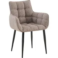 CLP Silla de comedor Tirana I Sillón tapizado con cubierta de tela | Silla de cocina con respaldo y estructura de metal negro, color: terracota, color de la estructura: negro