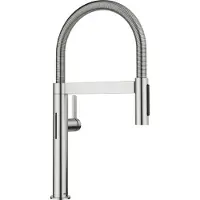 BLANCO CULINA-S II: Grifo de cocina mini con sensor, para alta presión, acero PVD y cabezal de ducha flexible.