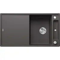 BLANCO AXIA III 5 S, material SILGRANIT PuraDur, color grisáceo, reversible, incluye tabla de cortar de vidrio