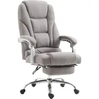 CLP Silla de oficina Pacific con tapicería de tela | Silla de escritorio con ruedas | Sillón reclinable con reposapiés extensible | Capacidad máxima de carga: 150 kg, color: gris