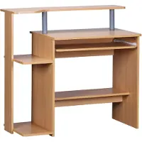 Wohnling Mesa de ordenador Dennis, con estructura de madera y gran capacidad de almacenamiento; modelo WL1.163