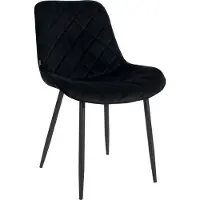 CLP Silla , tapizada en terciopelo, ideal para comedor. Silla para invitados con estructura metálica de 4 patas y acolchado de alta calidad. Color: negro